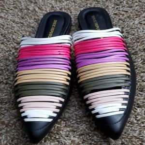 NWOB Shoe Republic LA Flat Mule Strappy Slip 6.5